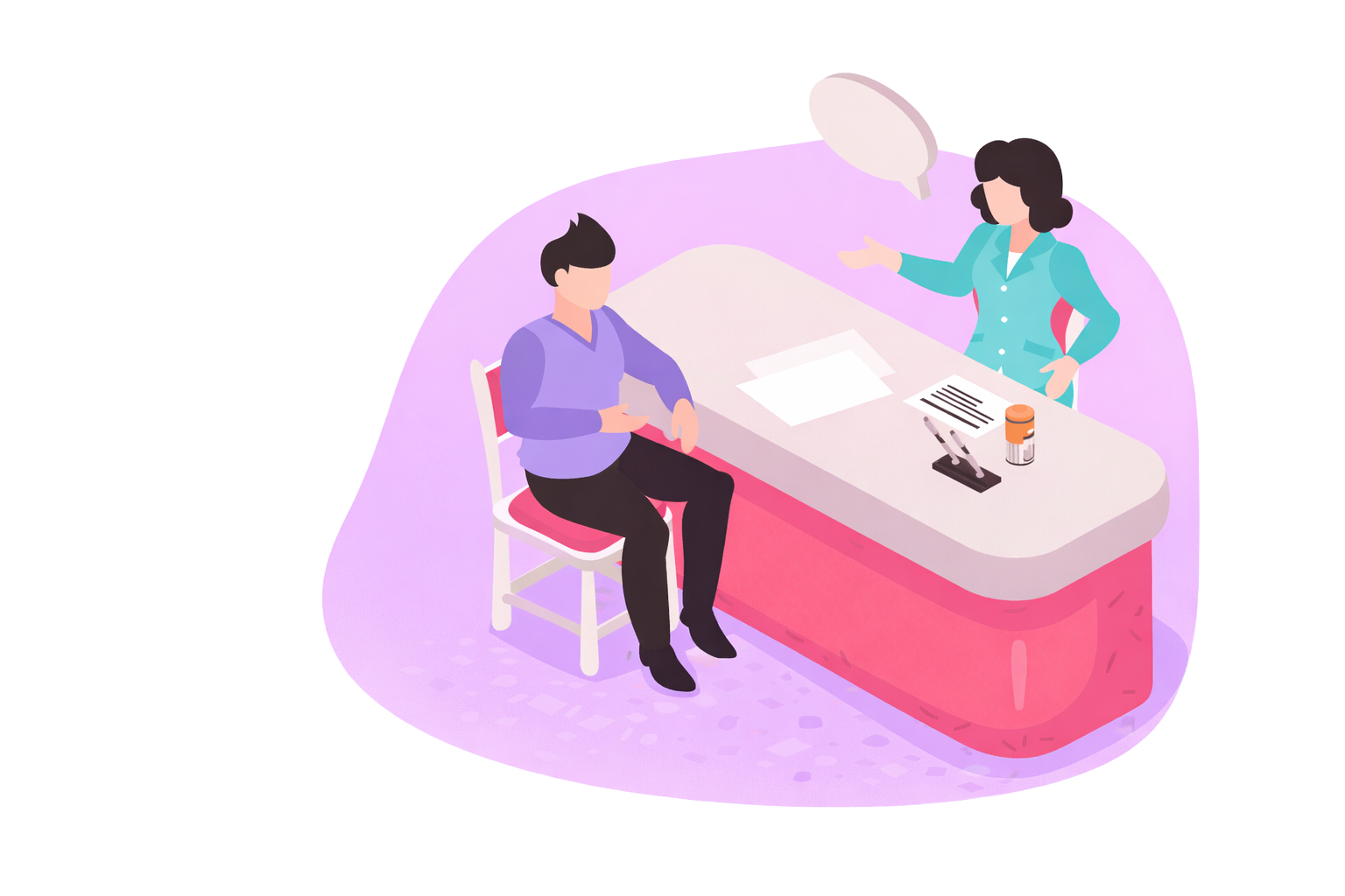 Ilustração de consulta terapêutica